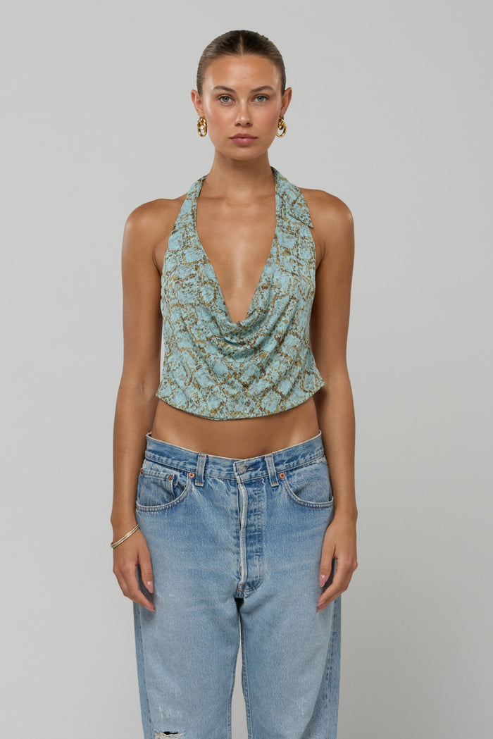 This is an image of Lea Top in Azura - RESA featuring a model wearing the dress