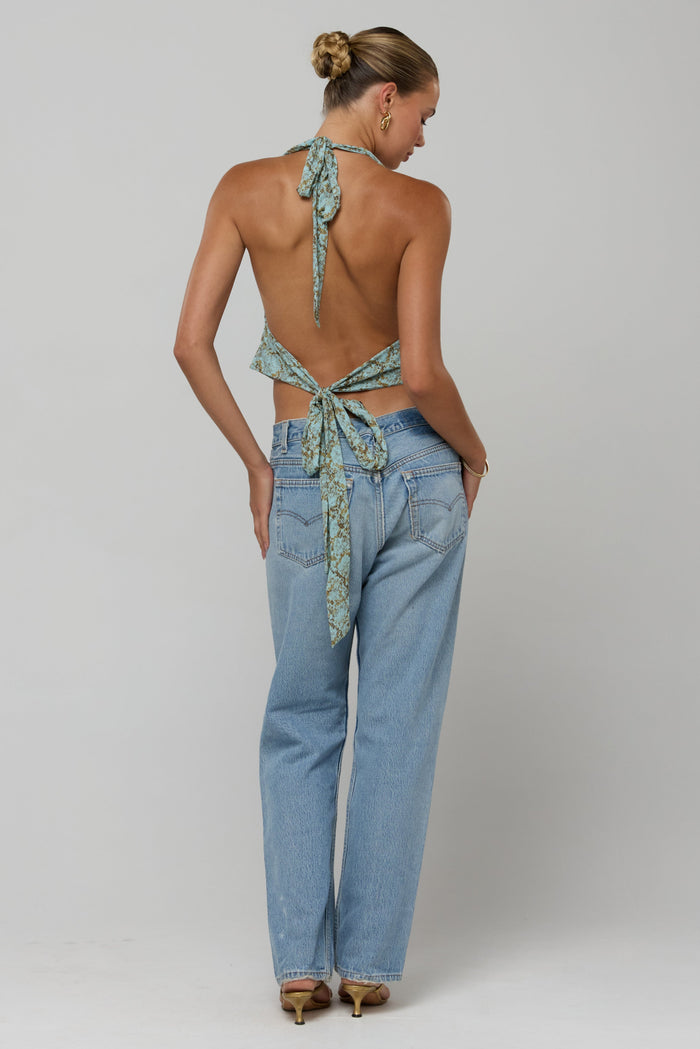 This is an image of Lea Top in Azura - RESA featuring a model wearing the dress