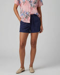 LEANNE NAVY WOMENS DRAWSTRING LINEN SHORT