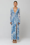This is an image of Lennon Maxi in Neve - RESA featuring a model wearing the dress