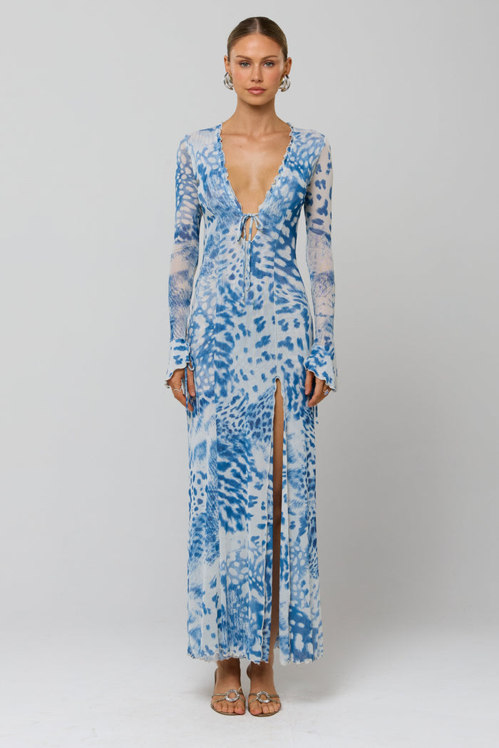 This is an image of Lennon Maxi in Neve - RESA featuring a model wearing the dress