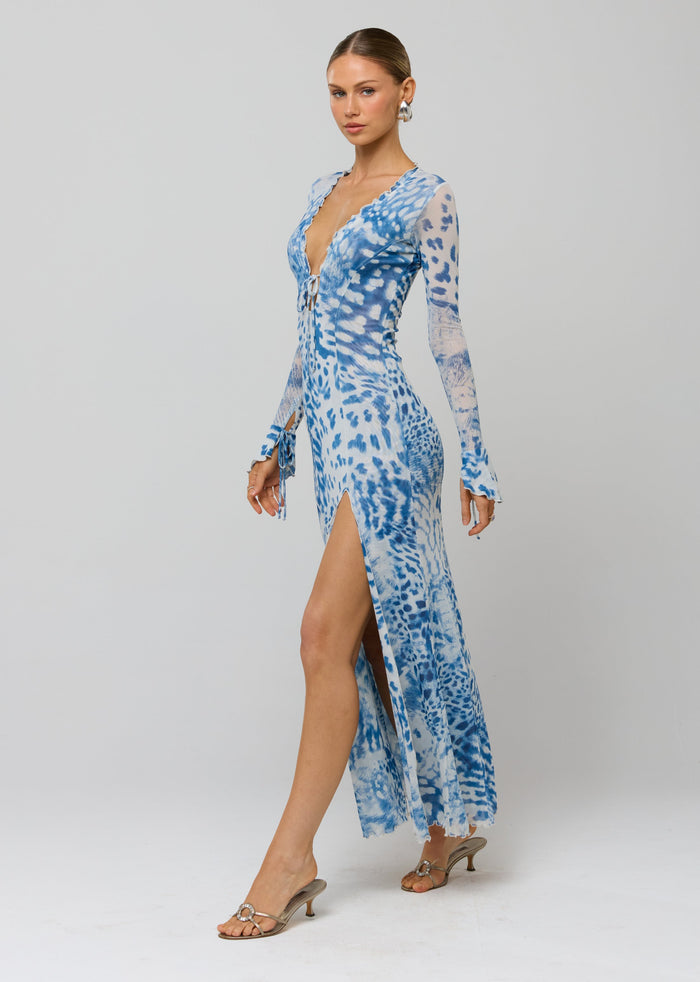 This is an image of Lennon Maxi in Neve - RESA featuring a model wearing the dress