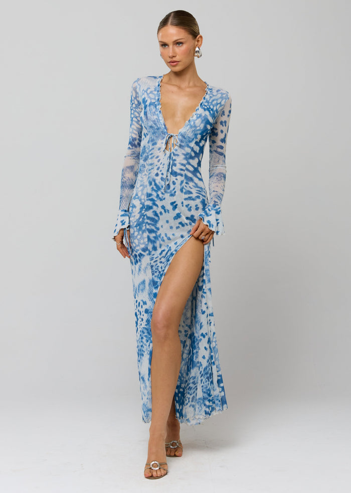 This is an image of Lennon Maxi in Neve - RESA featuring a model wearing the dress