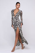 This is an image of Lennon Maxi in Tigris - RESA featuring a model wearing the dress