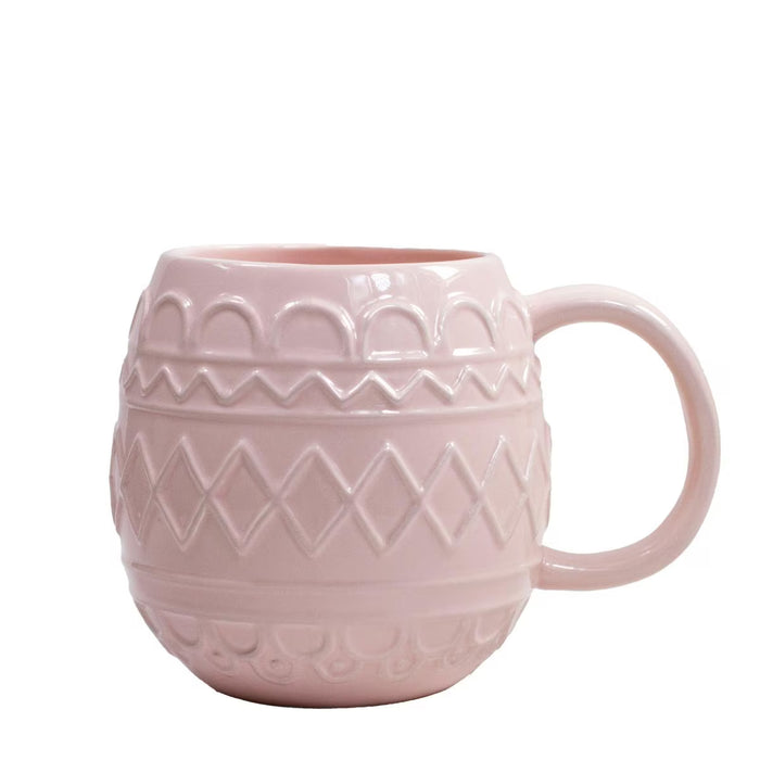 Light Pink Embossed Egg Coffee Mug