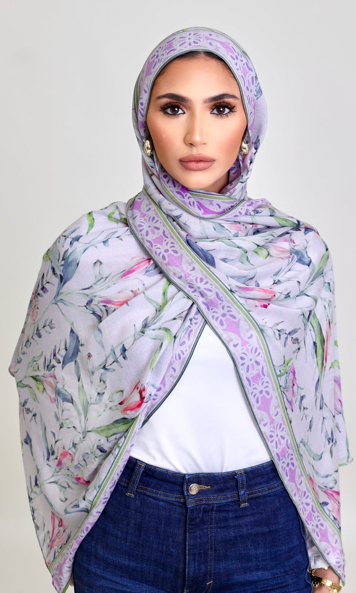 Lilac Garden Modal Hijab