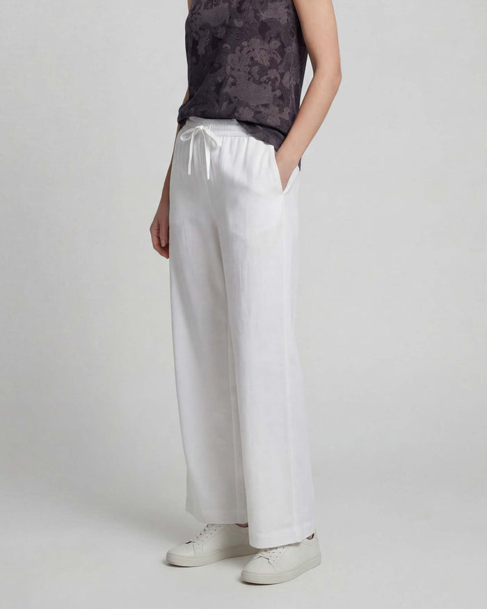 LILLIAN WHITE WOMENS WIDE-LEG LINEN PANT
