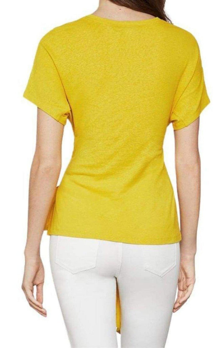 BCBGMAXAZRIA Linen Jersey Wrap Top - Runway Catalog