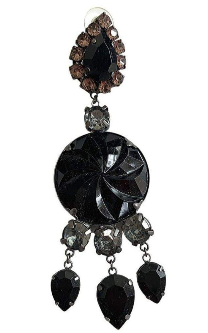 BCBGMAXAZRIA Long Glass Stone Earrings - Runway Catalog