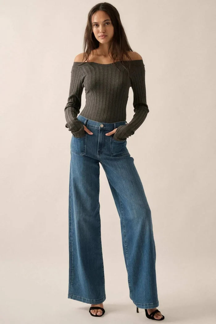 Love Your Life Ribbed Knit Boatneck Bodysuit - ShopPromesa