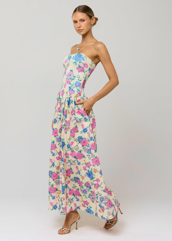 This is an image of Mackenzie Dress in Rosewood - RESA featuring a model wearing the dress