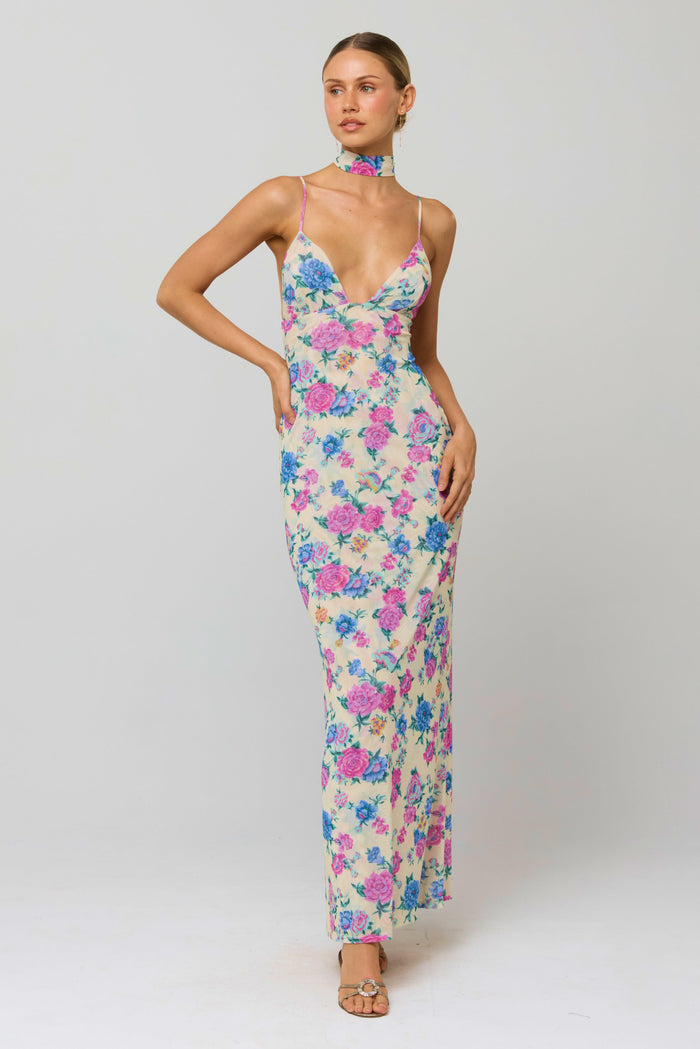 This is an image of Madeline Dress in Rosewood - RESA featuring a model wearing the dress