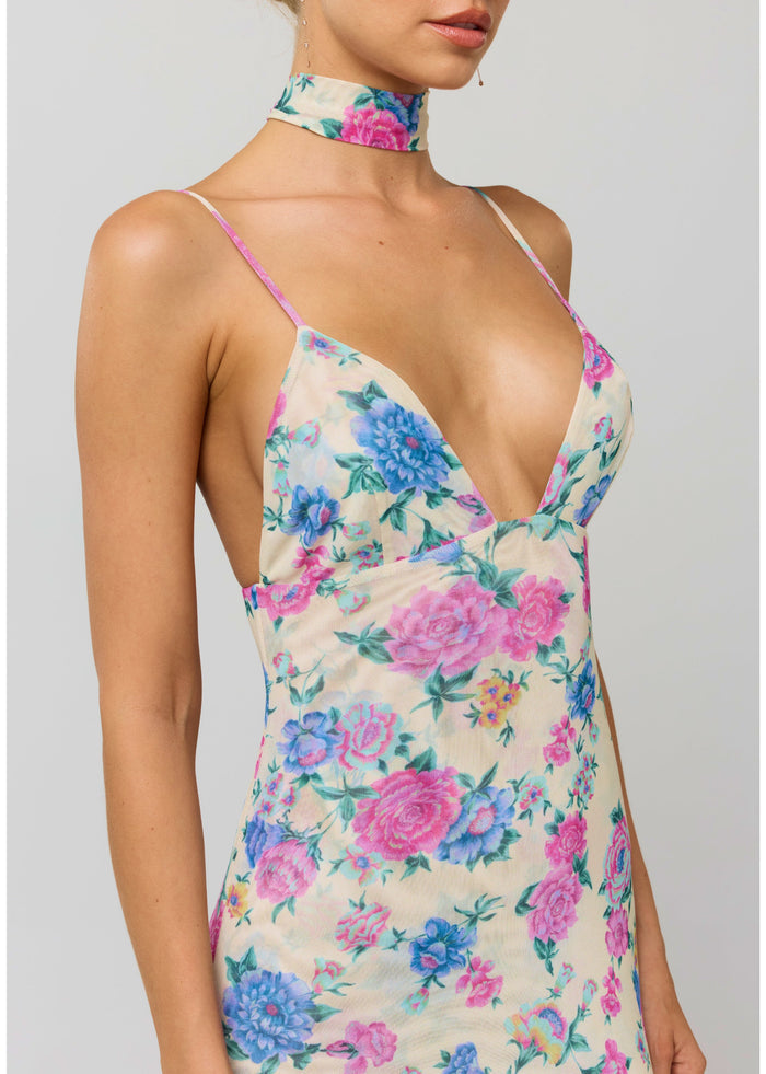 This is an image of Madeline Dress in Rosewood - RESA featuring a model wearing the dress