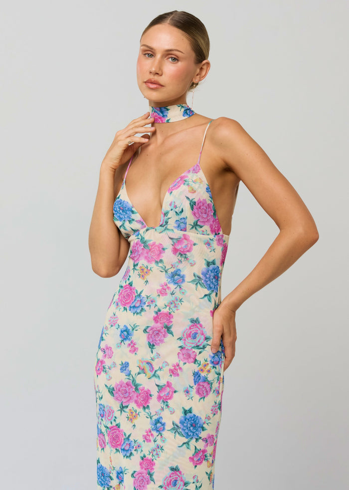This is an image of Madeline Dress in Rosewood - RESA featuring a model wearing the dress