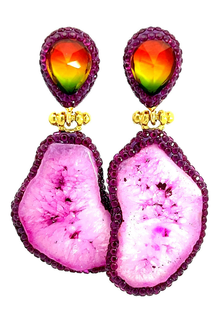 Style the Magenta Agate Sterling Silver Earring exclusively at Born To Glam