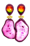 Style the Magenta Agate Sterling Silver Earring exclusively at Born To Glam