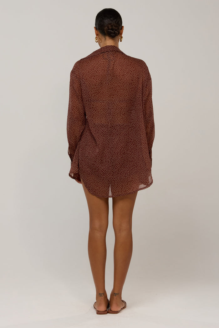 This is an image of Maggie in Coco Vanilla - RESA featuring a model wearing the dress