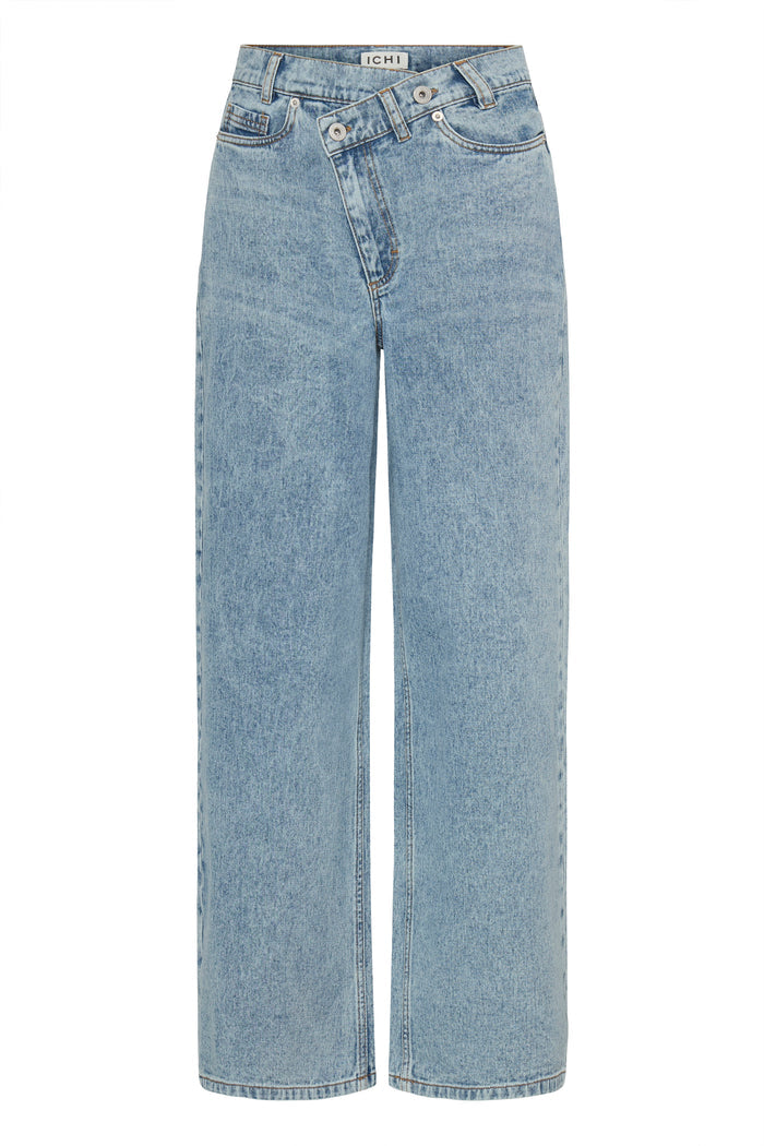 Mandy Wide Leg Jeans (Blue Stonewashed/Leg 32")