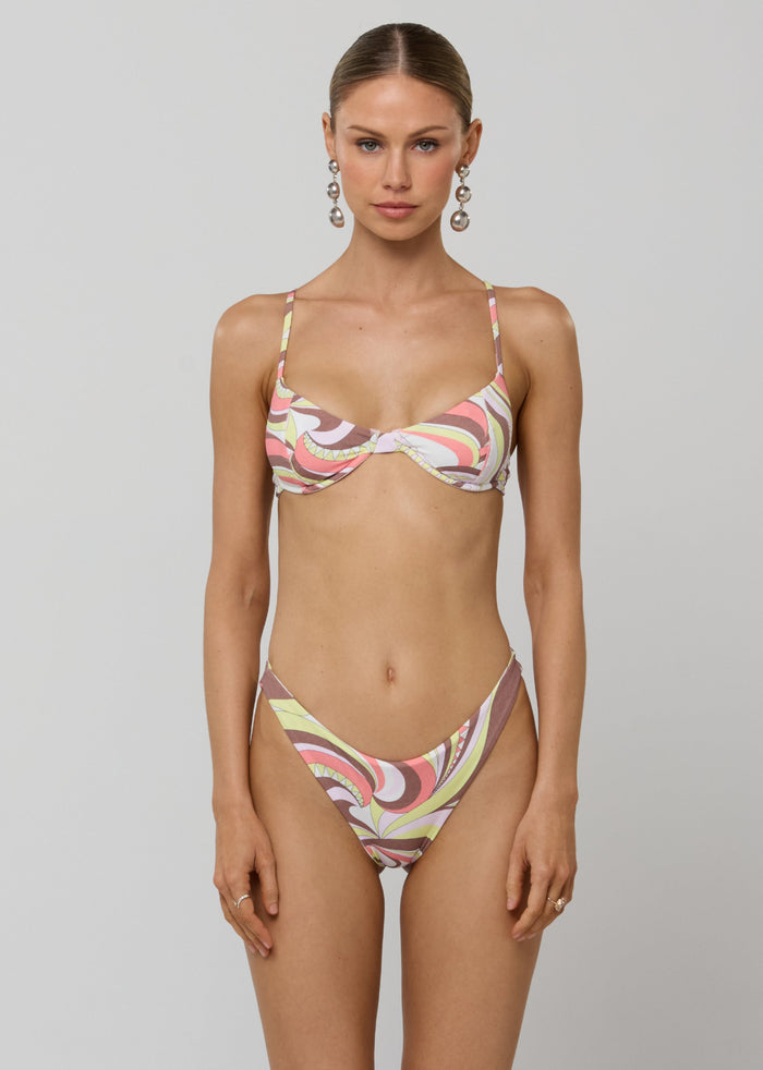 This is an image of Matty Bikini Top in Dolce - RESA featuring a model wearing the dress