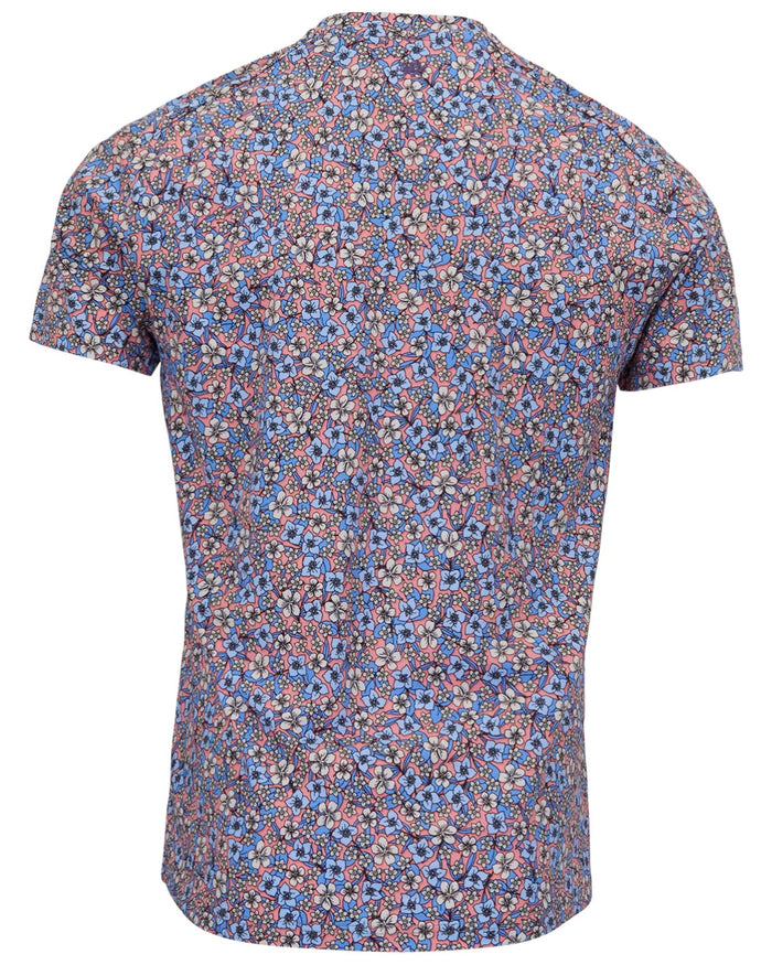 MAZE FLORAL FIELD CORAL MENS VNECK TEE