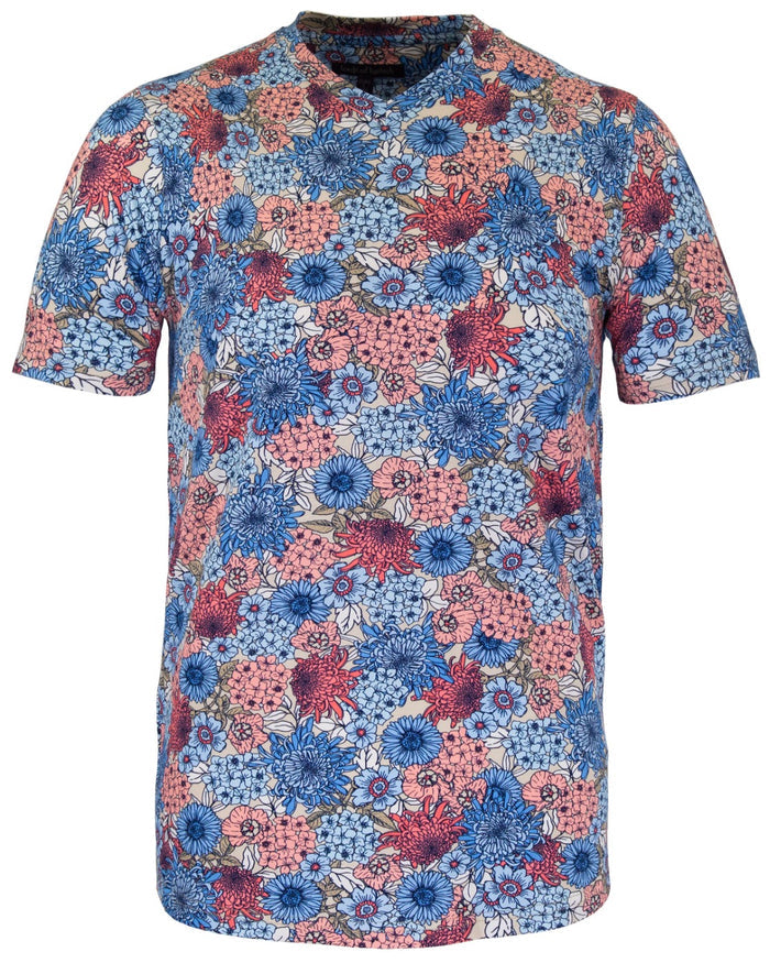 MAZE GARDEN PARTY V-NECK TEE - PINK