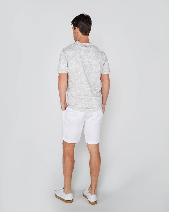 MAZE PAISLEY ROMANCE V-NECK TEE - IVORY