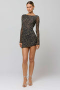 This is an image of Mia Mini Dress in Celeste - RESA featuring a model wearing the dress