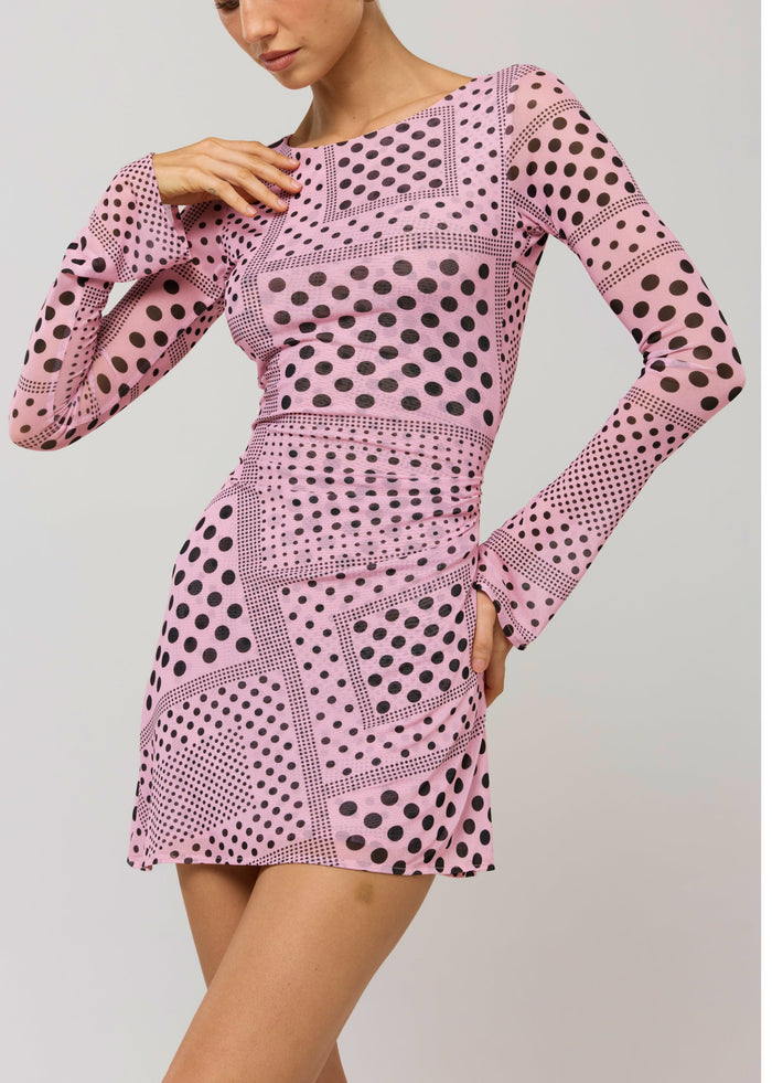 This is an image of Mia Mini Dress in Lauper - RESA featuring a model wearing the dress
