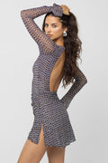 This is an image of Mia Mini Dress in Tide - RESA featuring a model wearing the dress