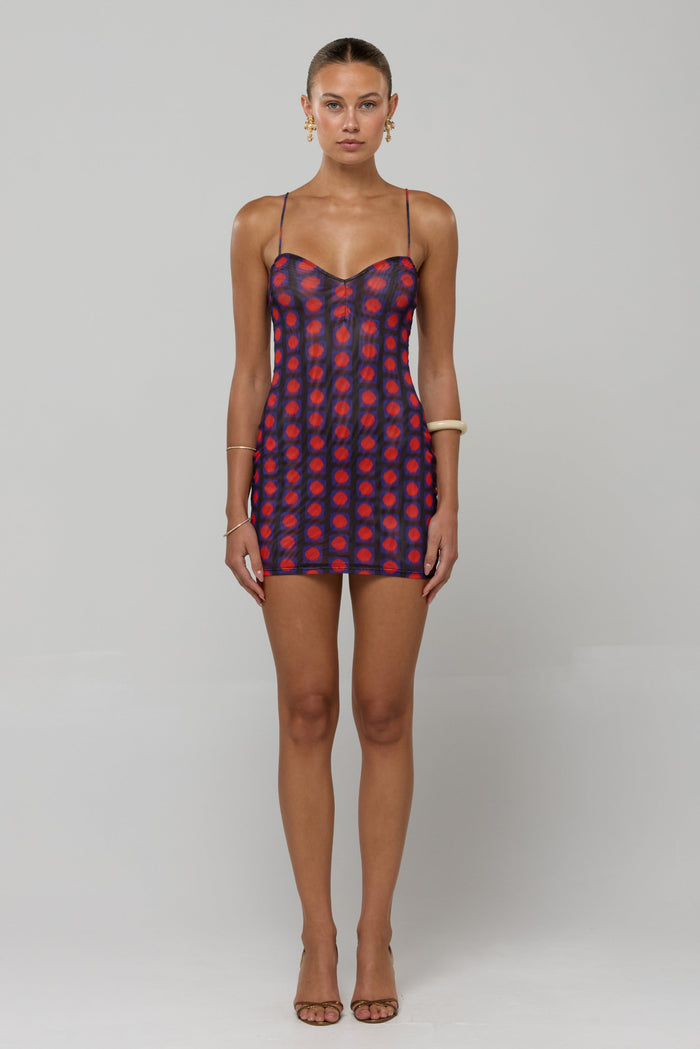 This is an image of Micro Mini dress in Mod - RESA featuring a model wearing the dress