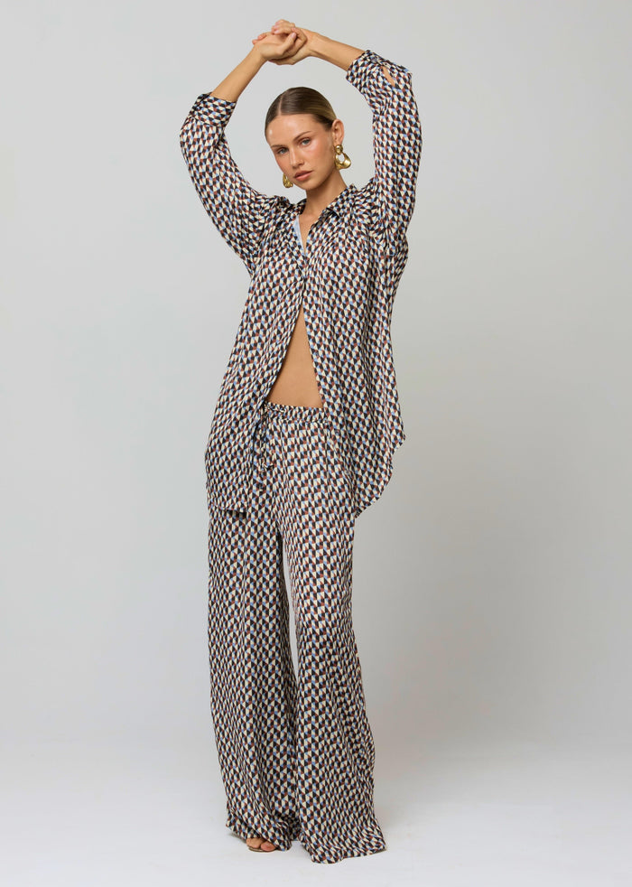 This is an image of Miley Set in Mosaic - RESA featuring a model wearing the dress