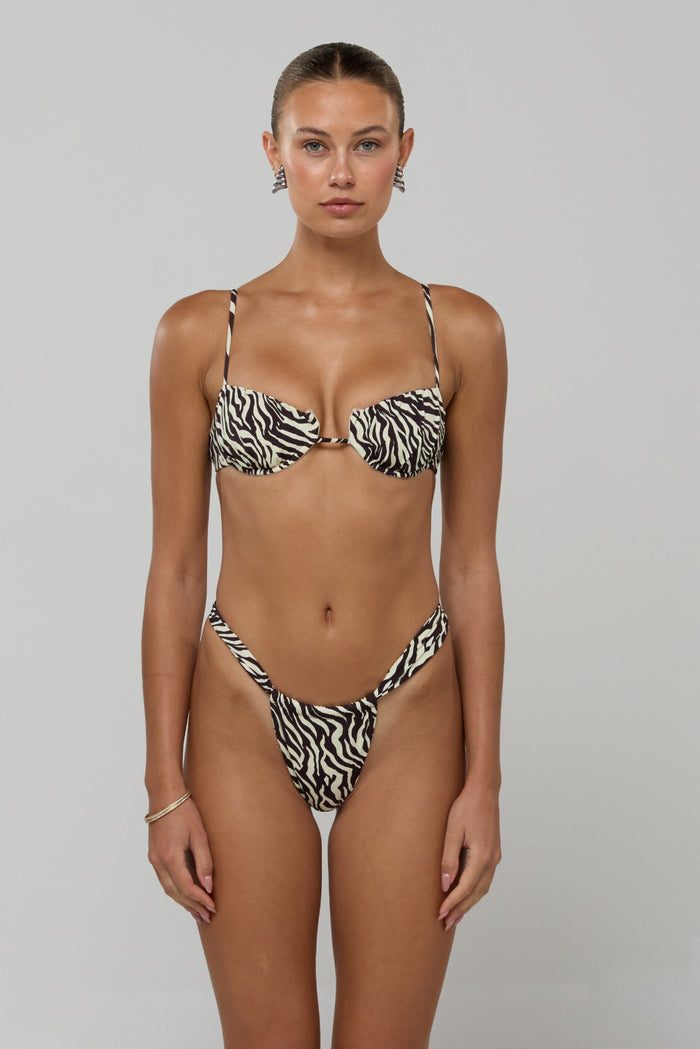 This is an image of Millie Bikini Top in Selva - RESA featuring a model wearing the dress
