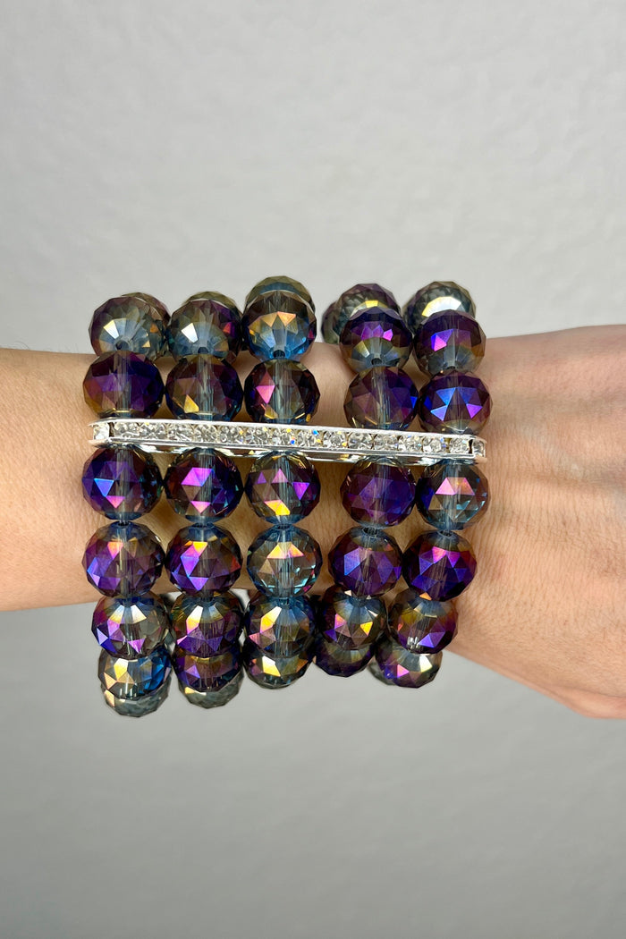 Multistrand Crystal Statement Bracelet - Born To Glam