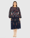 Long Sheer Sleeve Sequin Dress - Mac Duggal