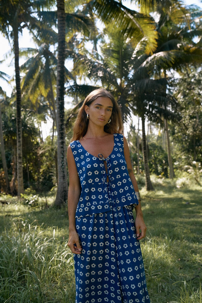 Nisha Tie Top ~ Indigo