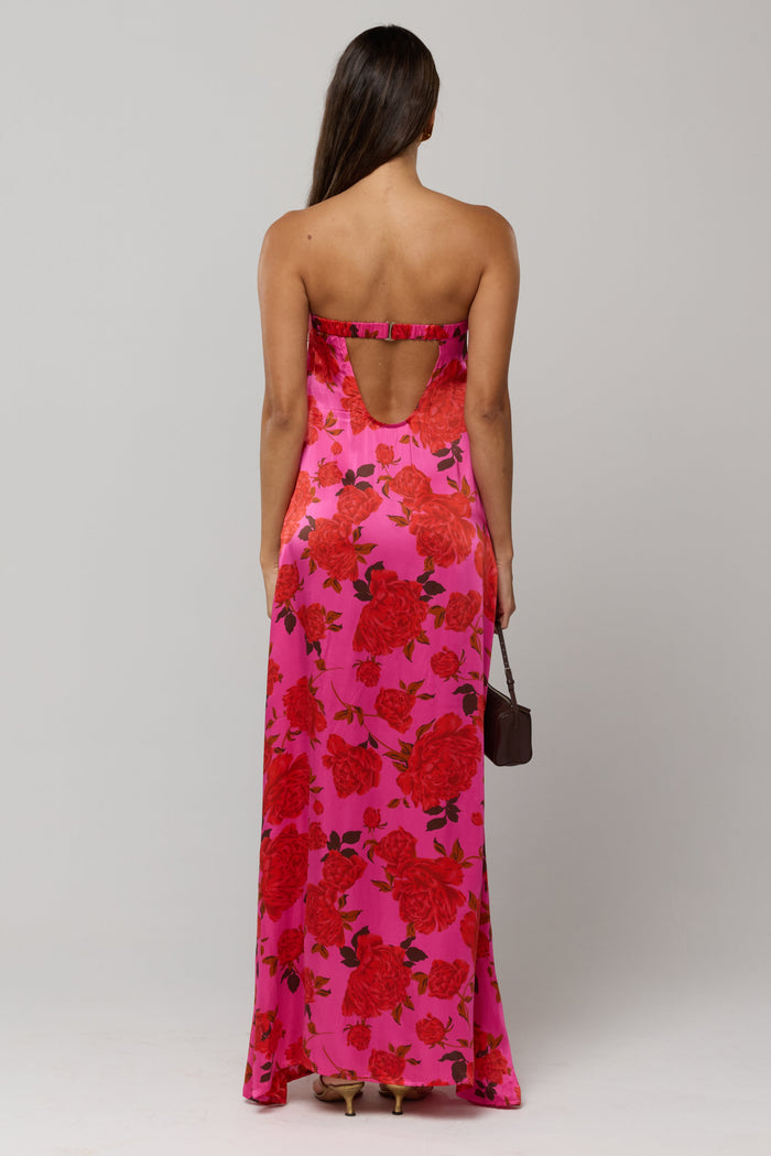 This is an image of Ophelia Dress in Rosebud - RESA featuring a model wearing the dress