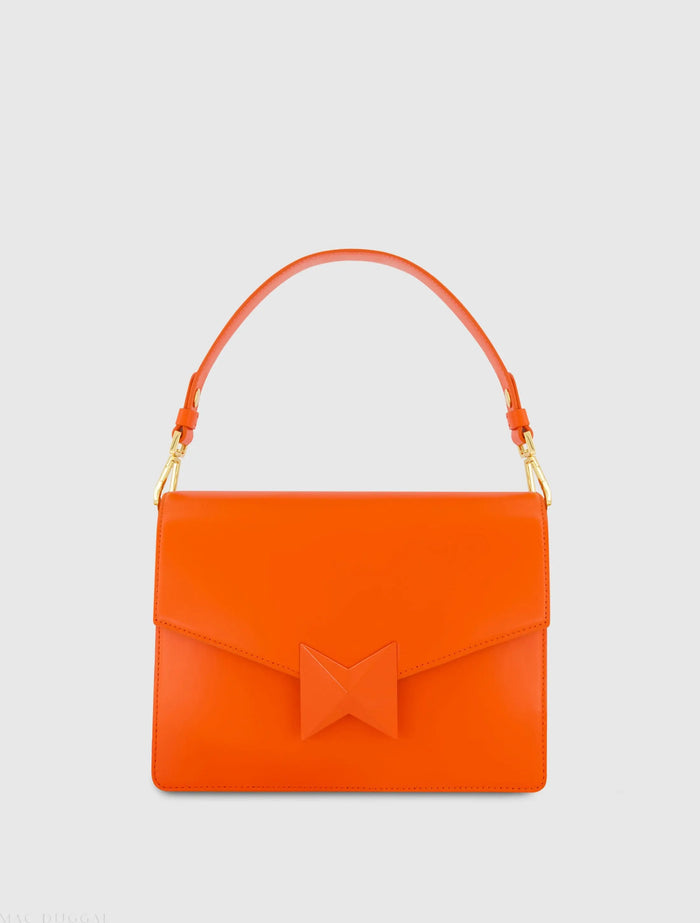 Classic Sunset Leather Medium Shoulder Bag with Detachable Strap - Mac Duggal