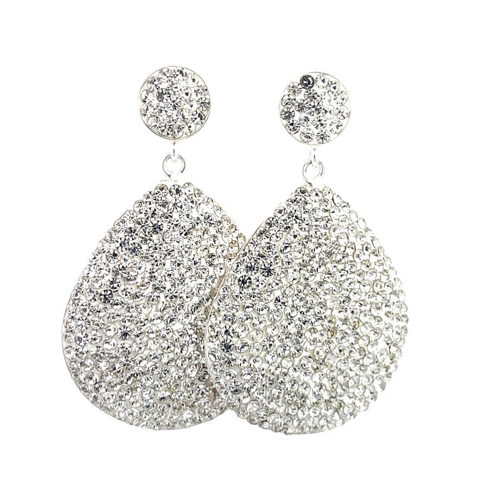 Style the Oval Teardrop Crystal 925 Sterling Silver Drop Earring exclusively at Born To Glam
