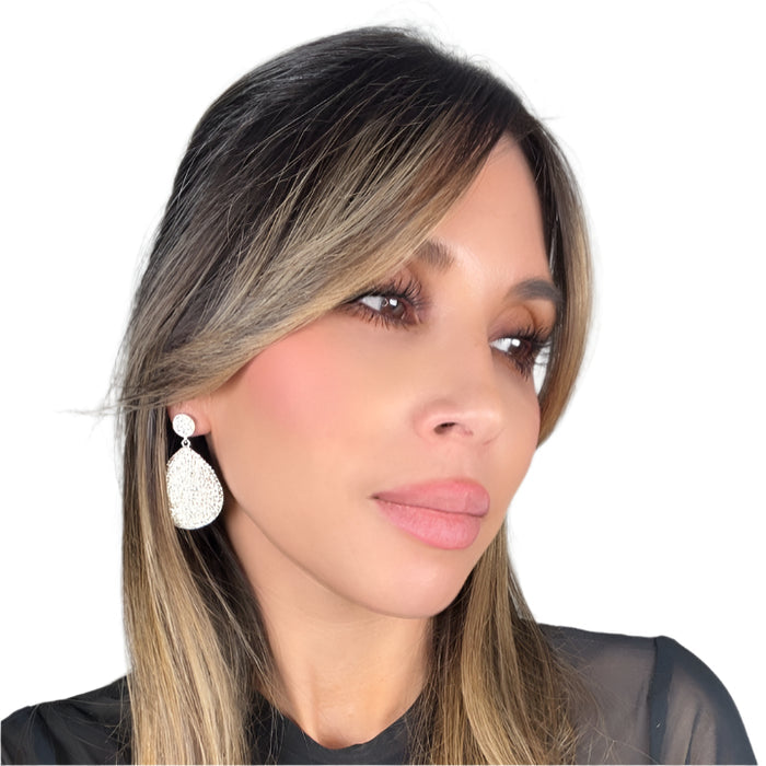 Style the Oval Teardrop Crystal 925 Sterling Silver Drop Earring exclusively at Born To Glam