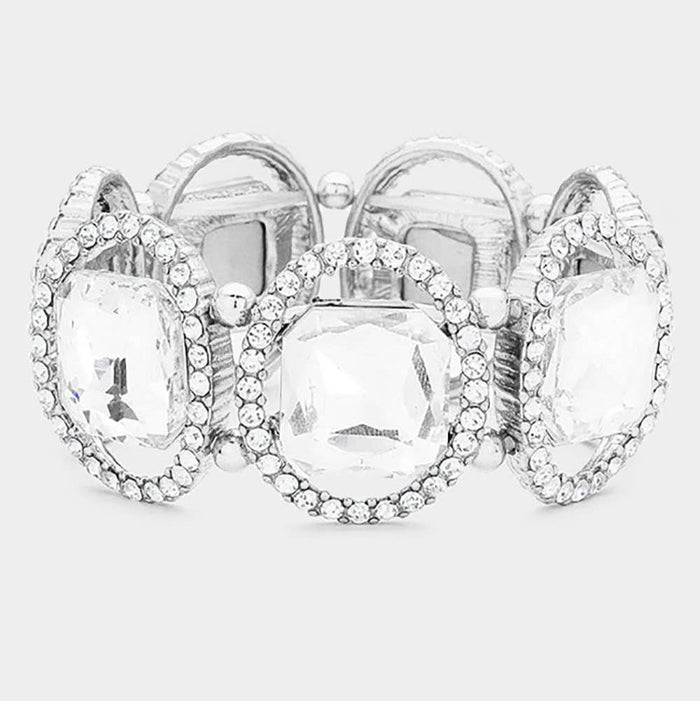 Style the Pave Oval Crystal Stretch Bracelet exclusively at Born To Glam