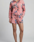 PENELOPE EXOTIC FLORAL CORAL WOMENS DRAWSTRING SHORT