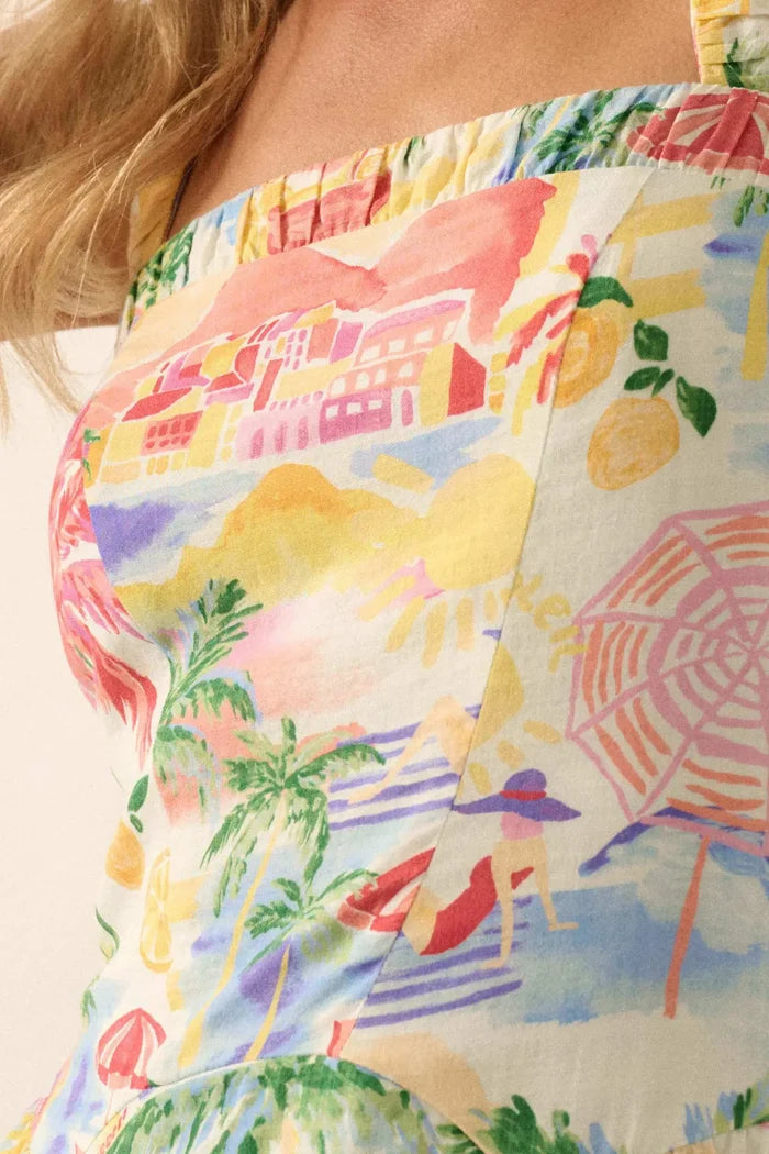 Piece of Paradise Tropical-Print Midi Dress - ShopPromesa