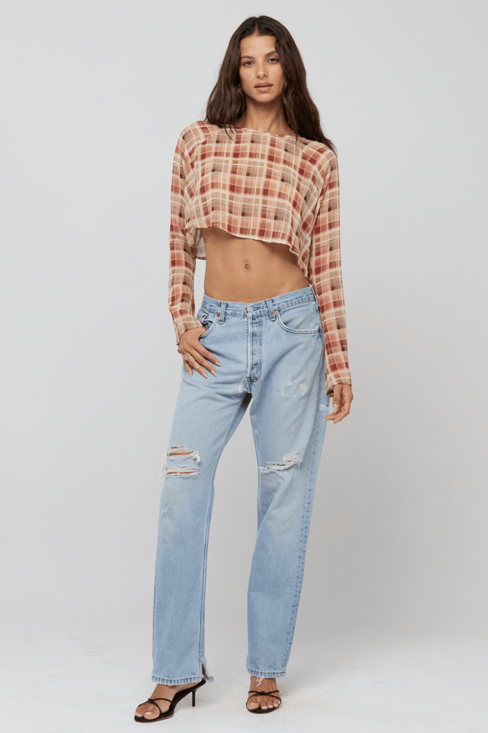 This is an image of Piper Crop Top in Drift - RESA featuring a model wearing the dress
