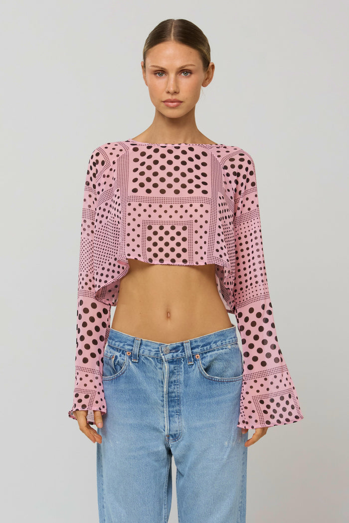 This is an image of Piper Crop Top in Lauper - RESA featuring a model wearing the dress