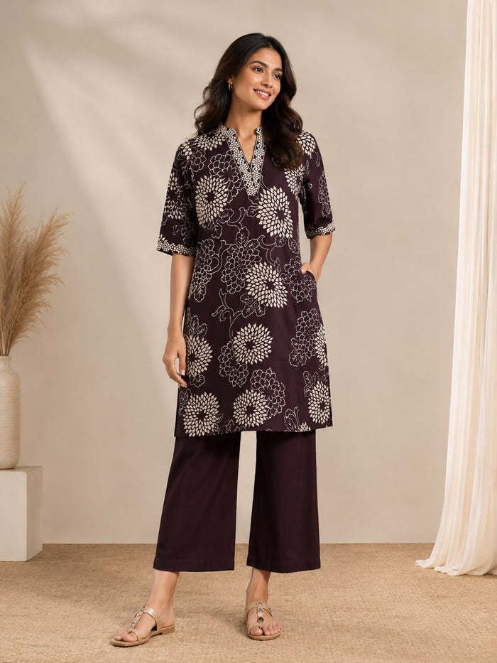 Printed 2-Piece Kurti Set for Women