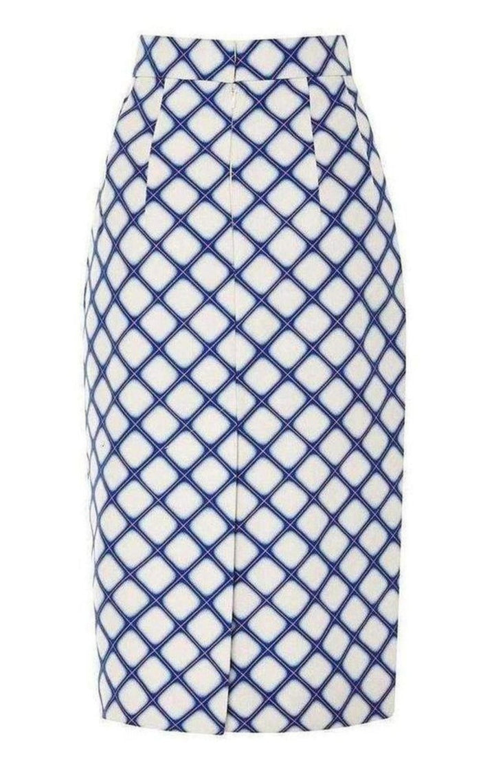 Jonathan Saunders Printed Textured - Cotton Pencil Skirt - Runway Catalog