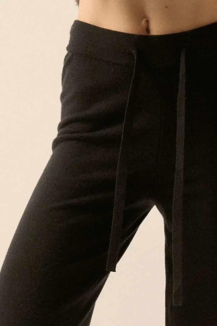 Promise the Label Brushed Knit Split-Hem Pants - ShopPromesa