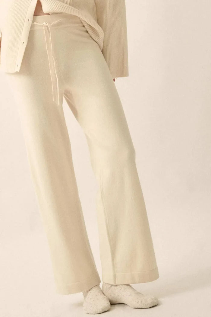 Promise the Label Brushed Knit Split-Hem Pants - ShopPromesa