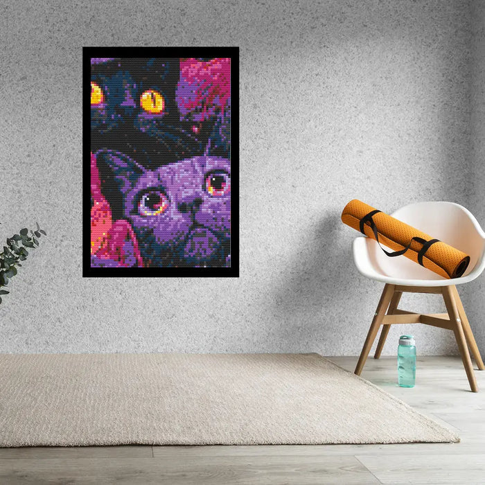 Purple Cat Bricked Mosaic Home Decor 20x30 - Memobrick
