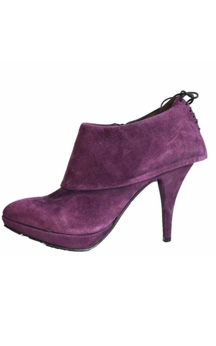 Latitude Femme Purple Suede Booties - Runway Catalog